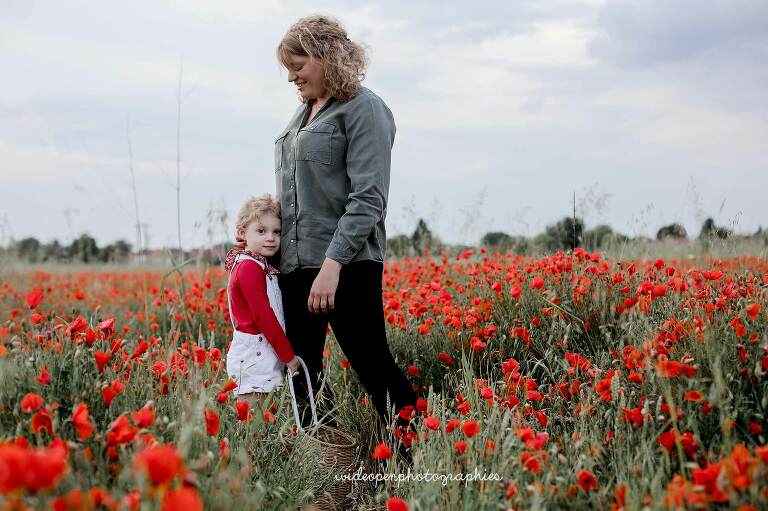 séance photo famille Lille coquelicots