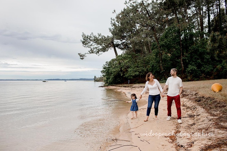 Seance photo famille au lac de Biscarosse