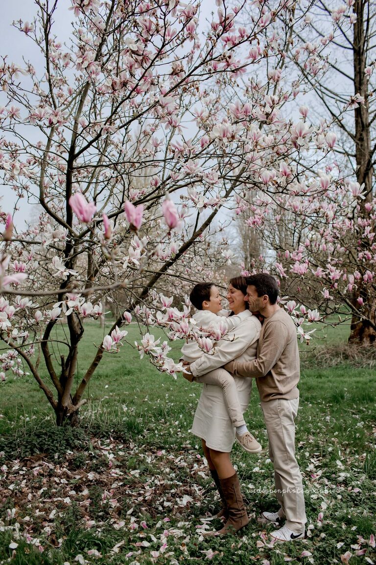seance photo dans les magnolias près de lille